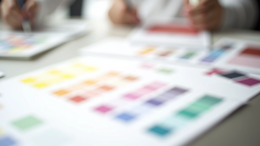 Palette di colori del brand con variazioni e valori esatti RGB, disposte su superficie moderna