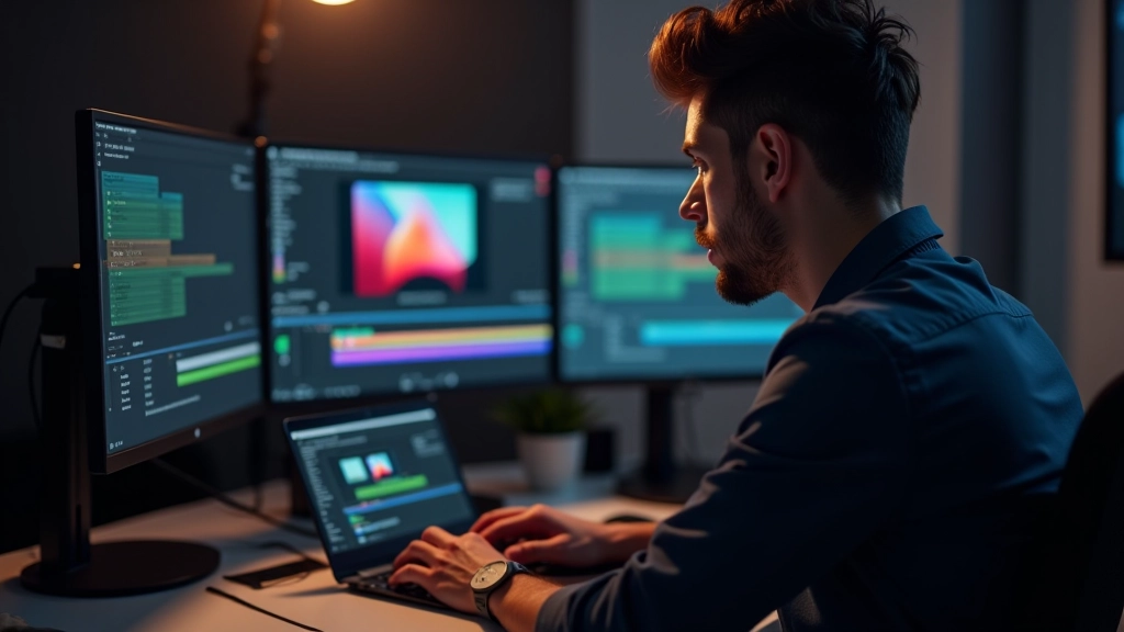 Designer che lavora su animazioni di loghi al computer con software di motion graphics