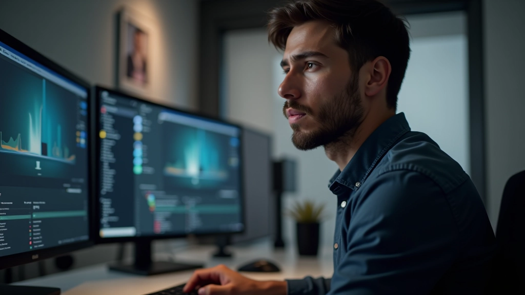 Designer che lavora su animazioni di brand identity in uno studio moderno con attrezzatura professionale
