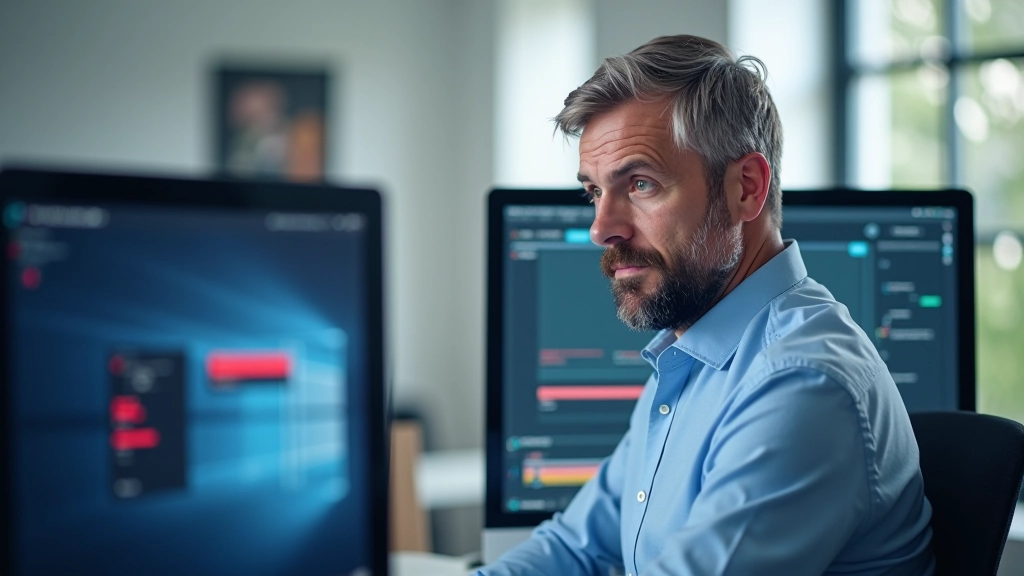 Monitor che mostra timeline di animazione con curve di easing sbagliate evidenziate in rosso, accanto quaderno con note e schizzi di animazione