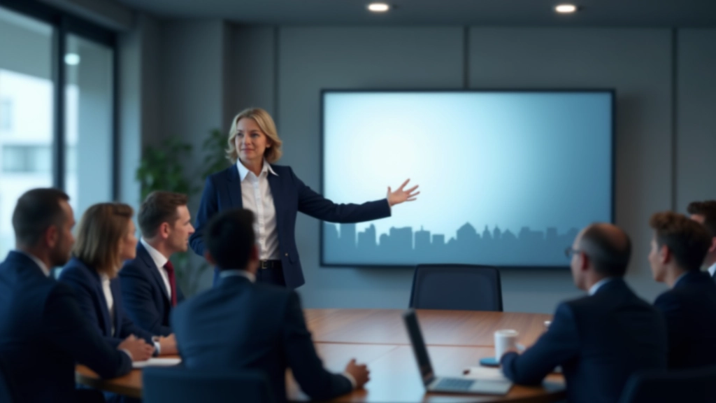 Presentazione di animazione logo a boardroom aziendale